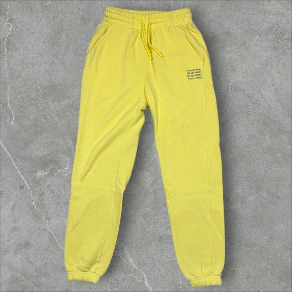 Vitality Pants - Women's Vitality Yellow "It's All Good" Sweatpants - Size XS